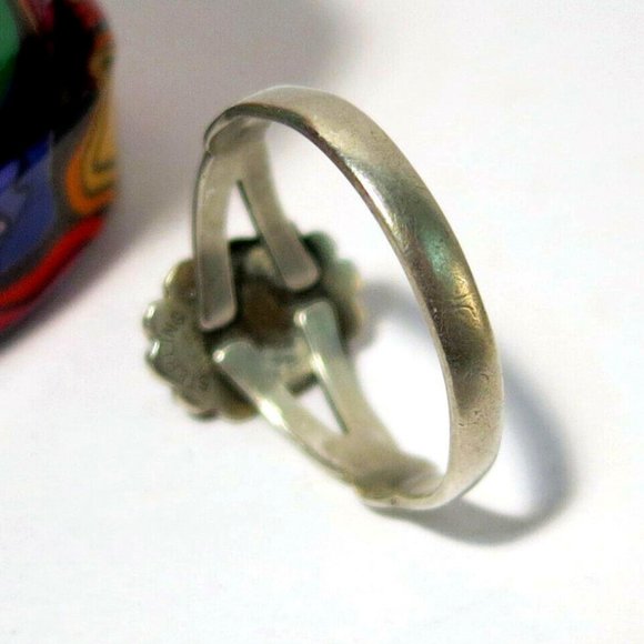 Vintage WM 925 Sterling Silver Ring with Onyx Stone - Size 5.5 - Picture 6 of 8